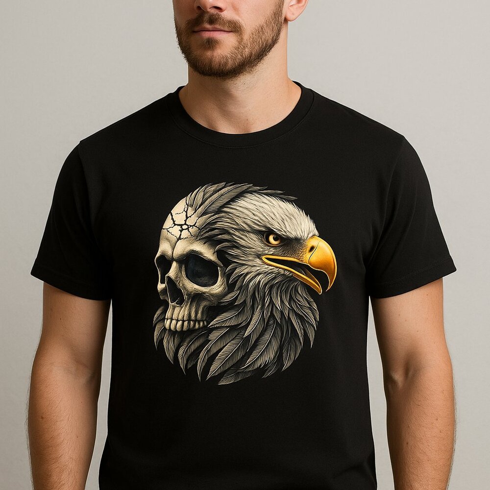brand new tshirt biker , skull . eagle  xlarge